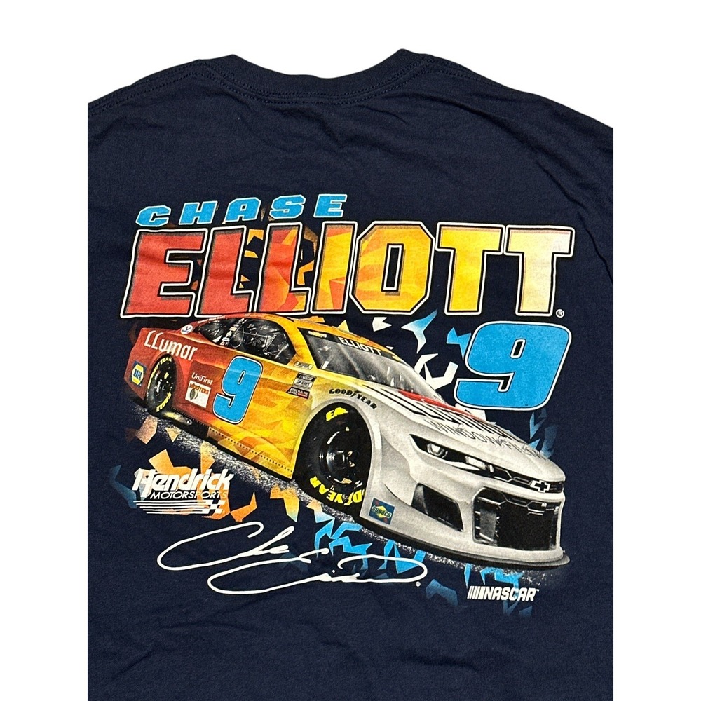 Nascar Chase Elliott #9 Hendrick Motorsports Blue Graphic T-Shirt Size M 100%Cot
